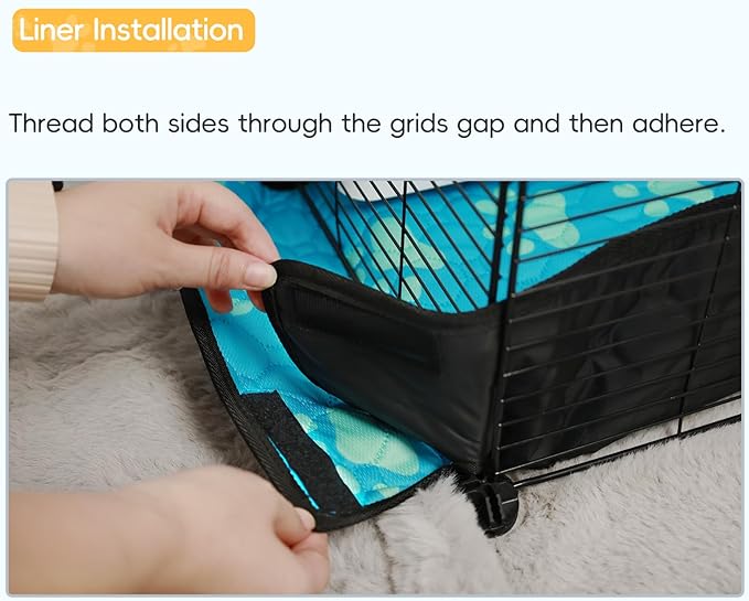 CHEGRON Guinea Pig Cages with Waterproof Bottom Soft Liner DIY 12PCS Metal Panels C&C Cage Small Animal Playpens Portable Pet Playpen Indoor for Rabbit/Bunny/Puppy/Hedgehog Habitat, 48"x24"x12"