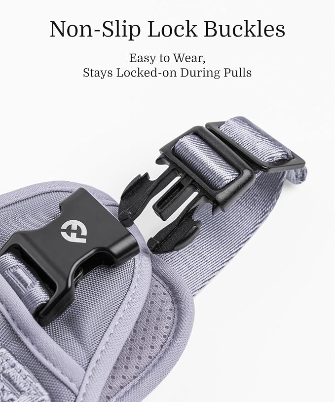 2025 New Edition, Fei & Eve Classic Dog Harness - Quick-Release Buckles | 3-Point No-Pull Control | Heavy-Duty 900D Nylon | Dual Safety Handles | Breathable Mesh | Adjustable Fit | Medium,Gray