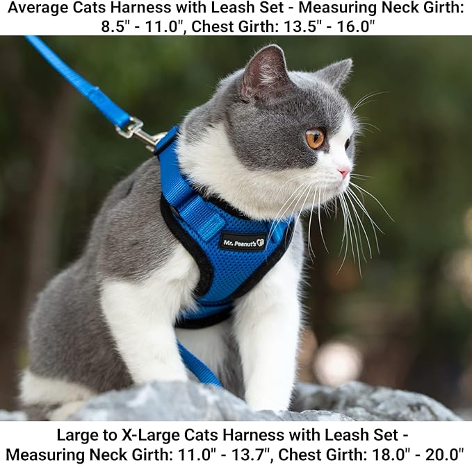 Mr. Peanut's PurrTrek Reflective Cat Harness with Matching Leash (Extra Small, Pink)