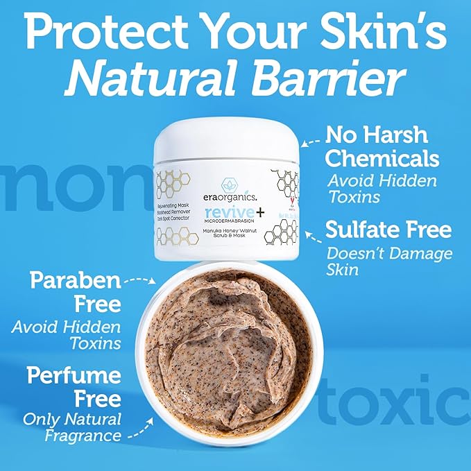 Manuka Honey Exfoliating Face Scrub – Gentle Microdermabrasion Face Exfoliator to Help Smooth, Soften & Balance with Moisturizing Organic Superfoods 4oz (Pack of 2)