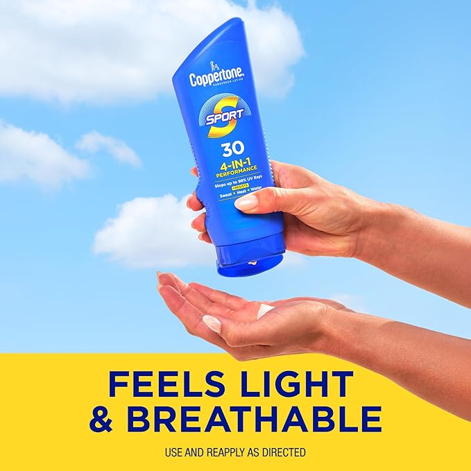 Coppertone SPORT Sunscreen Lotion Broad Spectrum SPF 30 (7 Fluid Ounce) (Packaging may vary) (Pack of 12)