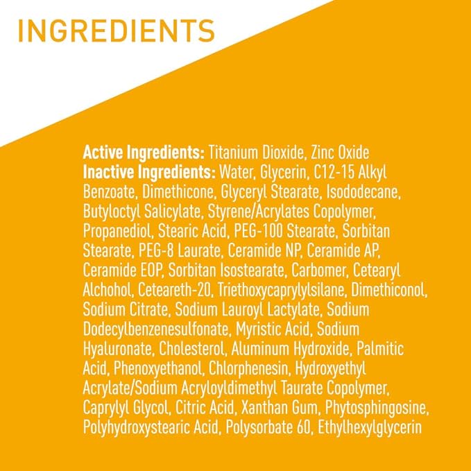 CeraVe 100% Mineral Sunscreen SPF 30 with Zinc Oxide & Titanium Dioxide,Hyaluronic Acid & Ceramides,Oil Free,Non-Greasy,Hydrating Mineral Sunscreen For Body,5 oz,(Pack of 2)