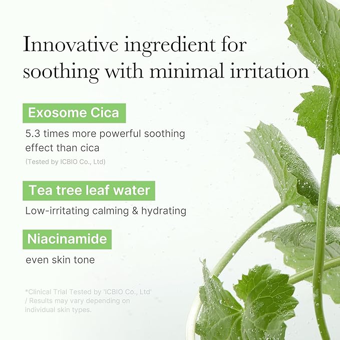 medicube Toner Pads Exosome CICA Tea Tree Calming Toner Pad for Sensitive Skin | Centella Asiatica for Redness, Breakouts | Low-irritating & Hydrating Care | Korean Skincare, 100 Pads (1 Pack)
