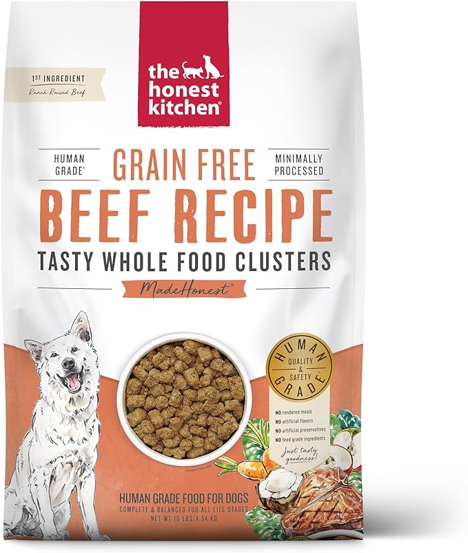 The Honest Kitchen Human Grade Whole Food Clusters Dog Grain Free Beef 10 lb Bag