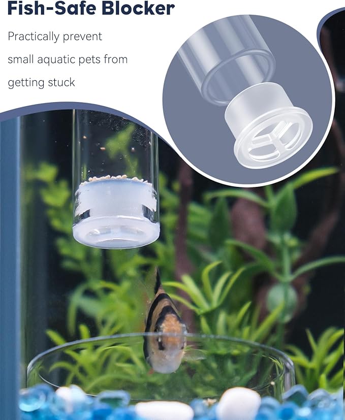 Pawfly 8 Inch Aquarium Shrimp Feeder Set, Clear Glass Tube with 2 Dishes & Suction Cups, Feeding Supplies for Fish Tanks