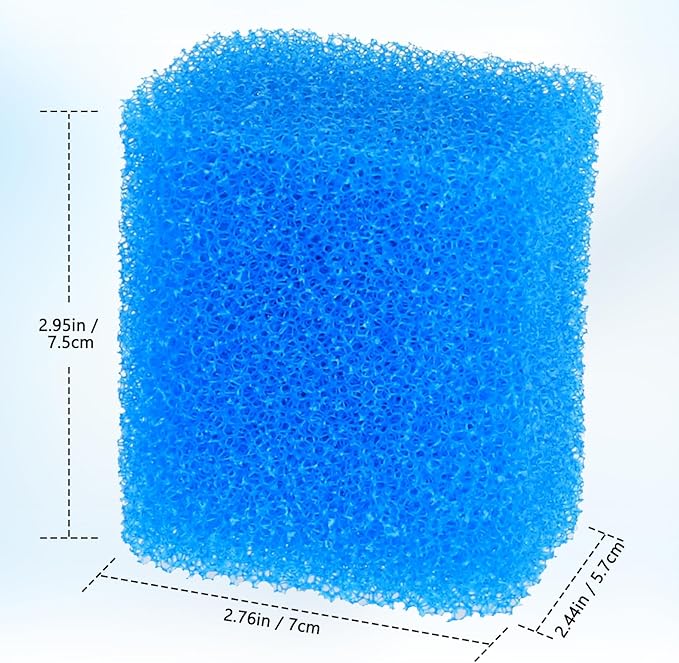 fishkeeper Replacement Filter Sponge for Aquariums (3 Pack), Washable and Reusable Biological Filter Sponge Media for Fish Tanks