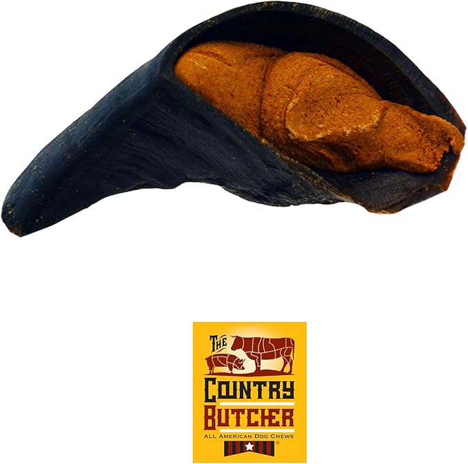 Filled Cow Hooves, Soft to Aggressive Chewers, Small, Medium, and Large Breed Dog Treat, Natural, Tough, Stuffed Chew Toy, Made in The USA, Variety Pack, 10 Count - Rawhide Free