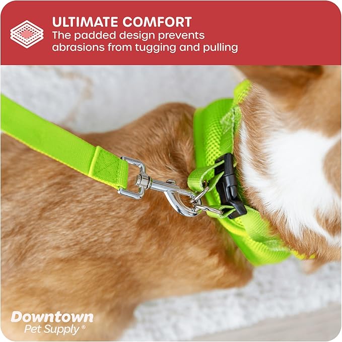 Downtown Pet Supply Step-in Dog Harness – No Pull, Adjustable Padded Mesh with Reflective Trim, Secure Buckle Strap – Comfortable & Breathable Small Dog Harness, Small, Atomic Yellow