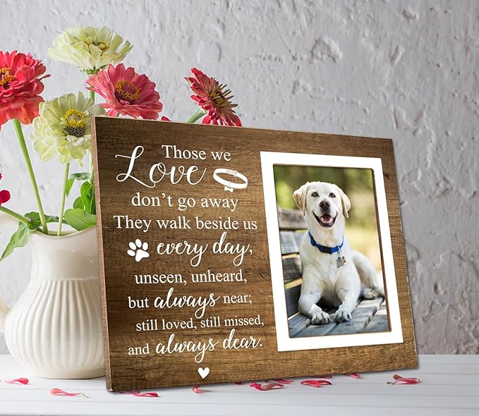 Memorial Picture Frame, Pet Picture Frame, Sympathy Gifts for Loss of Loved Pet, Bereavement Gifts for Loss of Dog, Dog Remembrance Photo Frame or Memorial Gift, Fits 4 x 6 In Photo