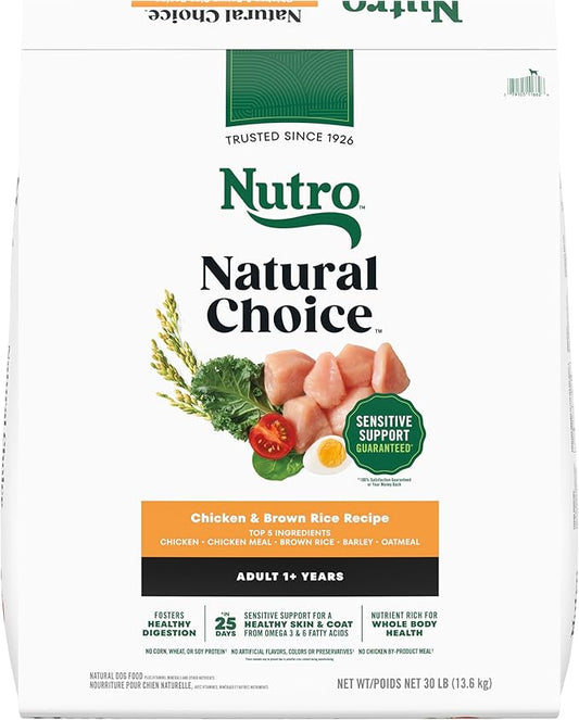 Nutro Natural Choice Adult Dry Dog Food, Chicken & Brown Rice Recipe, 30 lb. Bag