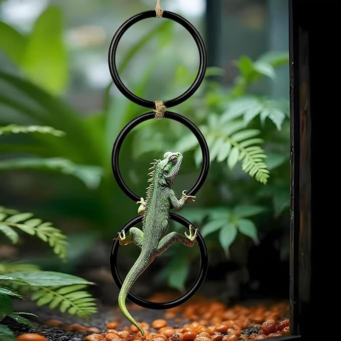 2PCS Ball Python Snake Climbing Rings - Enrichment Toys for Corn Snakes - Decorative Habitat Accessories for Reptile Tanks | Ideal for Terrariums, Bearded Dragons, Geckos, Lizards, Parrots