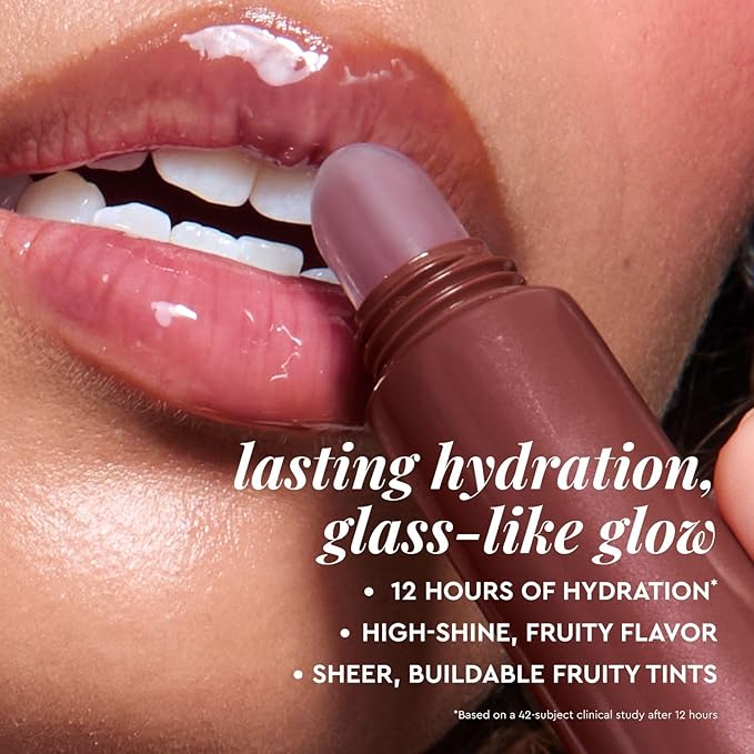 Glow Recipe Glass Balm Lip Treatment - 12Hr Hydrating Lip Balm & Moisturizer with Hyaluronic Acid to Smooth, Plump & Protect from Dryness, High Shine Finish - Coconut Bingsoo (15 ml)