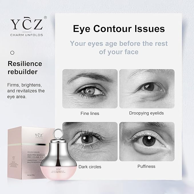 Ycz Electric Massage Eye Cream, 2-In-1 Firming Eye Moisturizer for Under Eye Care, Targets Dark Circles and Fine Lines, Deep Hydration Soothes Eye Fatigue, Suitable Lightweight Texture for Daily Use