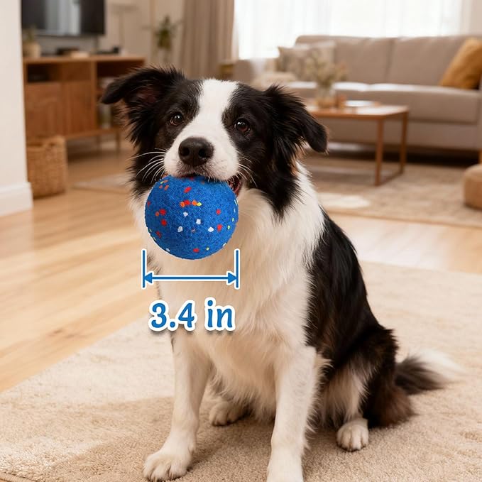 Interactive Dog Toys, Stimulating Dog Ball with 2 Outer Covers, Pet-Safe E-TPU Material Active Rolling Ball to Keep Them Busy, Rechargeable Toy for Medium and Large Dogs