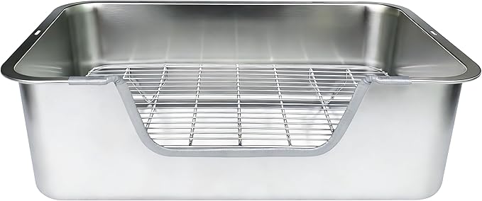 Stainless Steel Sifting Litter Box for Rabbit (XL)