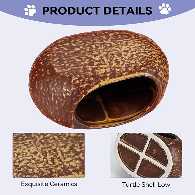 Hamster Hideout, Ceramics Hamster CageHabitat,Stone-Shaped Hamsters Houses and Hideouts for Syrian Dwarf Hamsters Guinea Gerbils Lemmings or Other Similar-Sized Small Pet Small Animal Bed