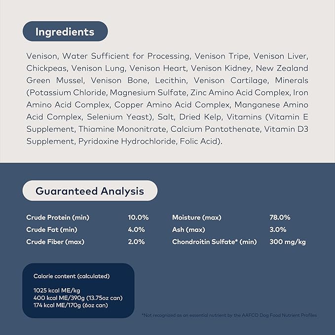 ZIWI Peak Canned Wet Dog Food – All Natural, High Protein, Grain Free, Limited Ingredient, with Superfoods (Venison, Case of 12, 6oz Cans)