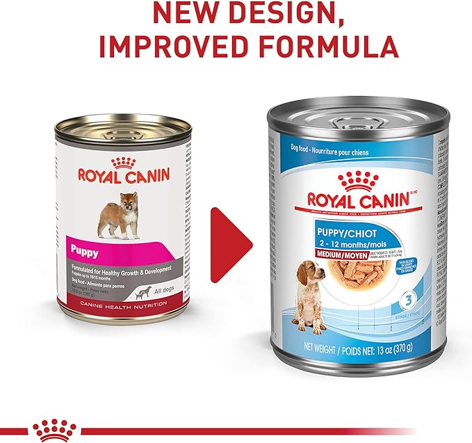 Royal Canin Size Health Nutrition Medium Puppy Thin Slices in Gravy Dog Food, 13 oz (Pack of 12)