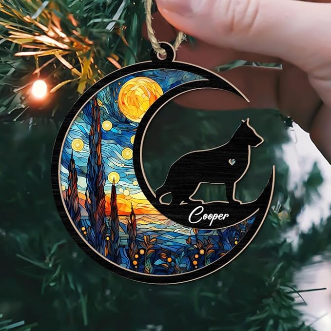 Dog Memorial Suncatcher - Custom with Name, Date & Breed - Pet Loss Keepsake - Home Decor