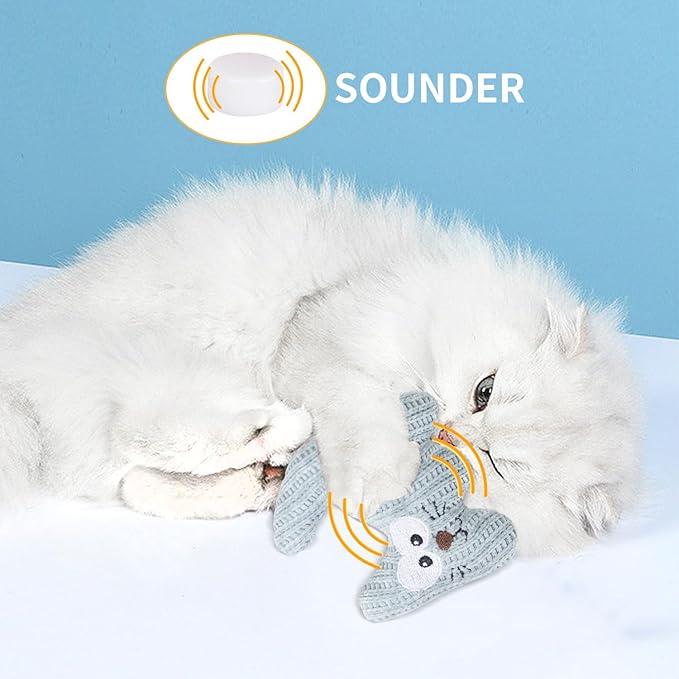 Catnip Toy for Cats & Kittens, 2Pcs Plush Rope Cat Chew Toy with Bell, Bite Resistant Catnip Toys Cat Teething Toy (Animal Shapes)