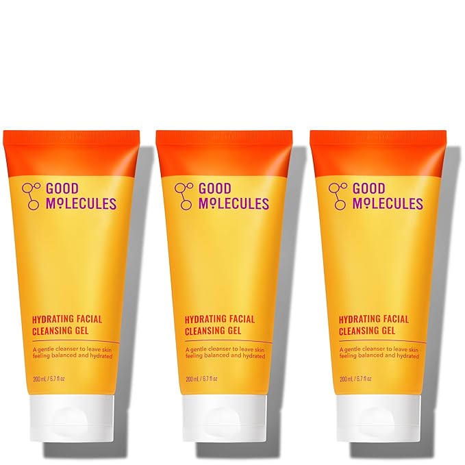 Good Molecules Hydrating Facial Cleansing Gel Pack 3 – 200 ml / 6.7 fl oz Each | Face Wash with Rosewater & Pineapple Extracts for Gentle Cleansing and Hydration
