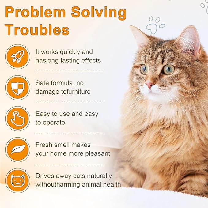 Cat Deterrent Spray - Indoor Effective Cat Deterrent to Keep Cats Away, Stop Cat Urination and Scratching - Training Aid for Furniture, Sofas, Rugs, Curtains (Yellow, 2)