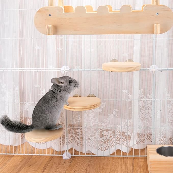 Chinchilla Suspension Bridge Wooden,Small Animals Wooden Bridge and Platform,Chinchilla Habitat Toys for Squirrel Hamster Ferret Guinea Pig Sturdy Easy to Clean