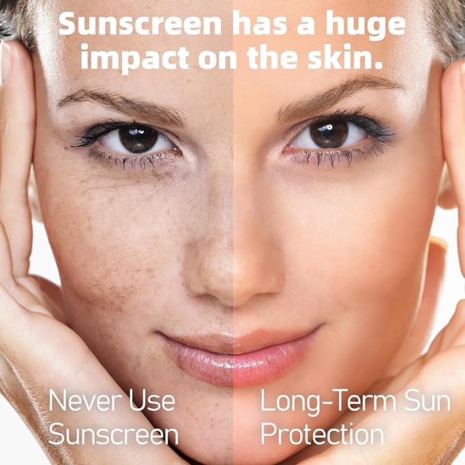 VGO Tinted Sunscreen for Face SPF 50, Hydrating Sun Essence Leaves No Sticky Feeling Travel Size Sunscreen Against UVA and UVB Rays 50ml / 1.7oz