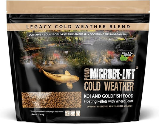 MICROBE-LIFT MLLWGLG Cold Weather Floating Fish Food Pellets with Wheat Germ for Ponds, Water Gardens, and Fountains, for Live Goldfish and Koi, 5.25 Pounds
