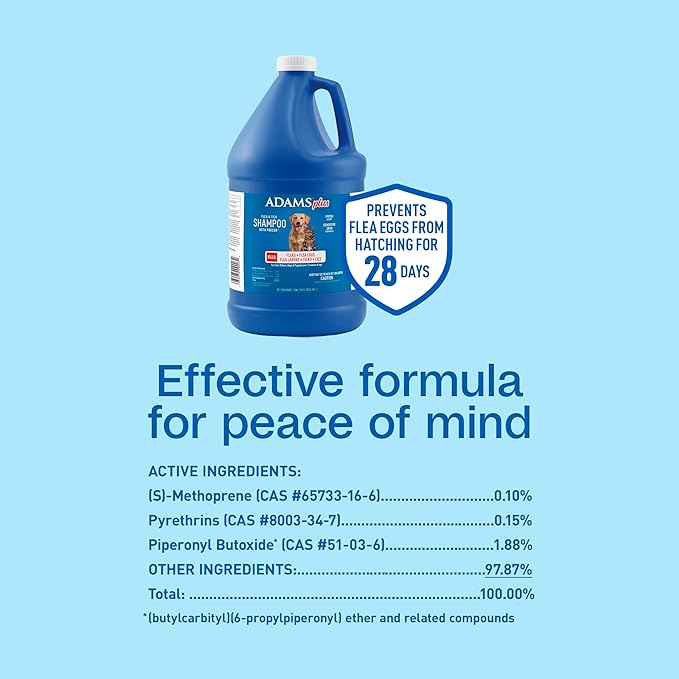 Adams Plus Flea & Tick Shampoo with Precor, 1-gallon