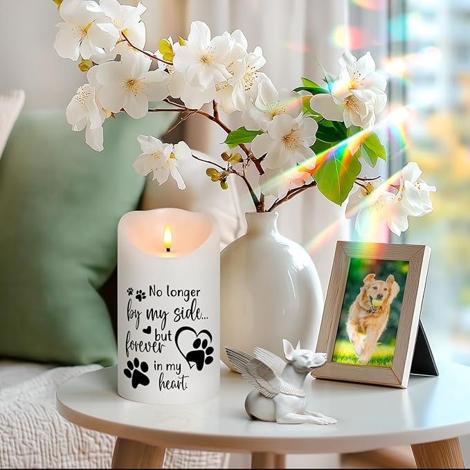 Pet Memorial Gifts for Dogs Cats Loss of Dog Sympathy Gift, Sympathy Candle for Doggie, Condolence Present for Pet Lovers, Friends to Remember Doggie, Marking Bereavement And Grief(4" x 7")