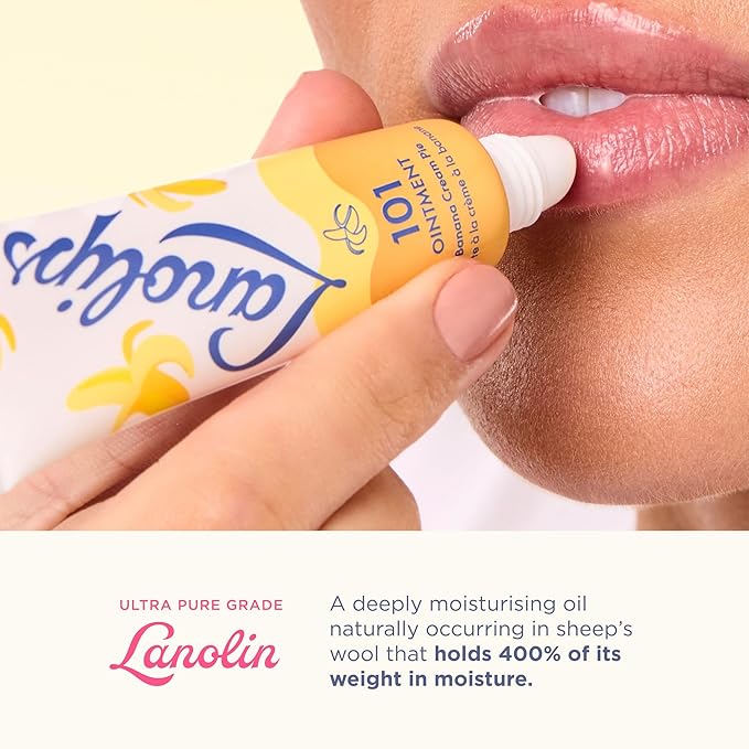Lanolips 101 Ointment - Lanolin Lip Balm for Smooth, Hydrated & Healthy Lips - Multipurpose Ointment with Lanolin Oil for Dry Cuticles & More - Banana Cream Pie (0.35 oz)