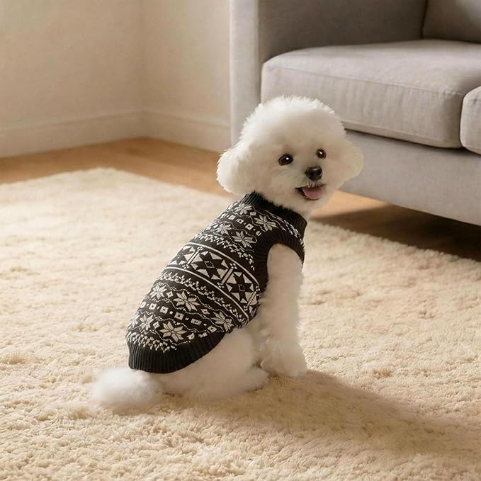 Puppy Jumper & Knitted Dog Sweater - Soft Warm Cat and Dog Jumper for Small and Medium Sized Dogs Such as Chihuahua & Yorkshire Terrier, Warm Winter Sweaters for Small Dogs & Cat Winter Coat. (L)