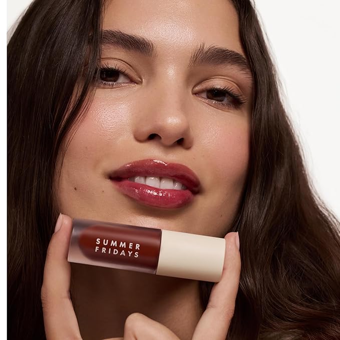 Summer Fridays Dream Lip Oil - Hydrating Tinted Lip Gloss Oil - Non-Sticky Formula with Skincare Benefits for Long-Lasting Softness + Shine - Effortless Beauty Gifts - Midnight Berry (0.15 Oz)