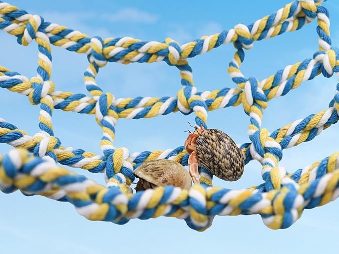 Colorful Bird Rope Net, Rat Climbing Ladder Bridge Toy, Hanging Pet Hammock, Cage Accessories for Small Animals Hamster Parakeets Cockatiels Guinea Pig Chinchilla Ferret - 20 × 7.5 Inch