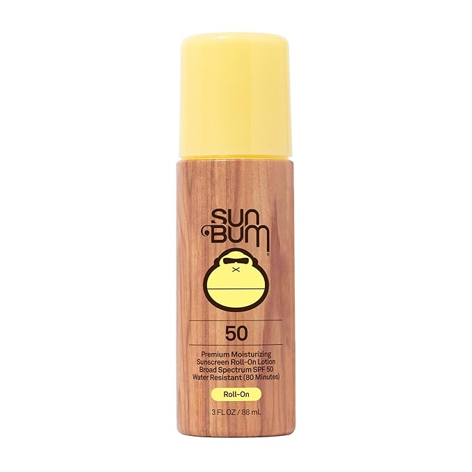Sun Bum Original SPF 50 Roll-On Sunscreen Body Lotion - Broad Spectrum Moisturizing Sunscreen with Vitamin E - Hawaii 104 Act Compliant (Made without Octinoxate & Oxybenzone) - Travel Size - 3 oz