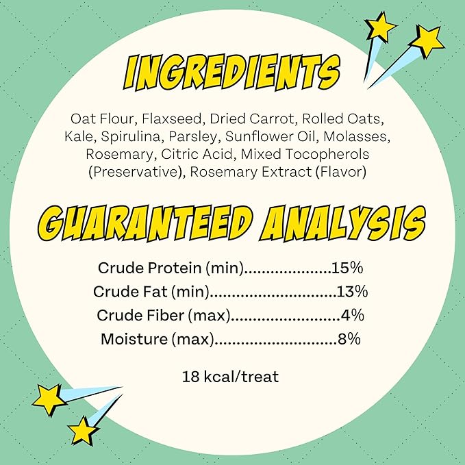 Chippin Natural Dog Treat, Spirulina, Kale Carrots, Healthy Meal Topper, Crunchy Vegan Dog Biscuit for Puppies, Seniors, Stops Grass Eating, Hypoallergenic, Gift, Sustainable Product