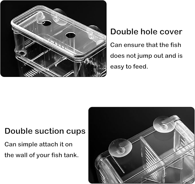 Mipukbay Large Aquarium Isolation Breeding Box, Acrylic Transparent Aquarium Breeder Box for Fish Fry Hatching, Shrimp Breeding, Betta, Guppy, Killifish, Clownfish, Suitable for 5-40 Gallon Tanks