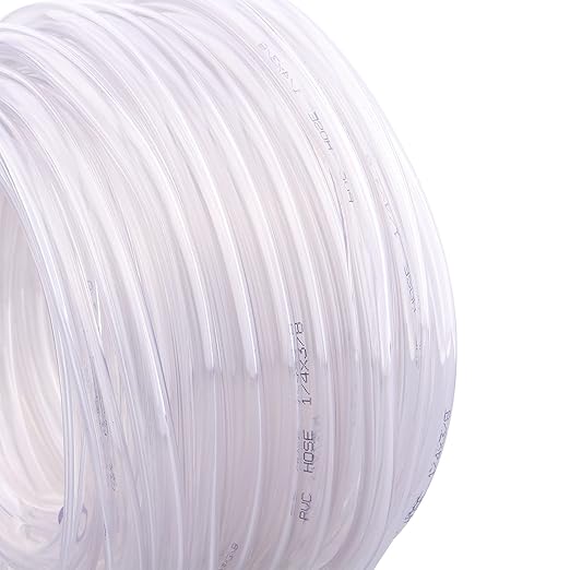 DERNORD PVC Tubing 1/4"ID X 3/8"OD Flexible Clear Vinyl Hose 50 Feet for Food Grade