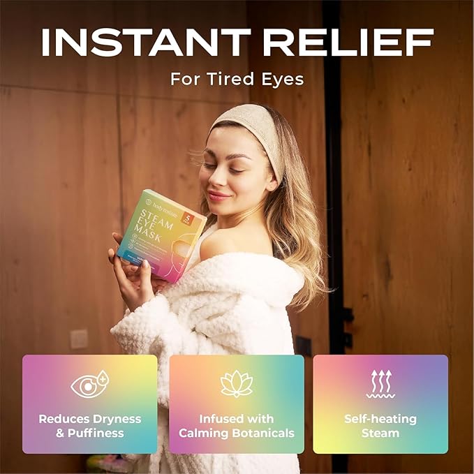 Body Restore Self Heating Warm Compress for Dry Eyes 5 Pack – Heated Eye Mask for Fast Relief, Birthday Gifts for Women, Men, Easter Basket Stuffers, Stye Eye Treatment, Eye Patch – Variety