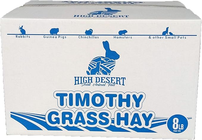 High Desert 2nd Cutting Timothy Hay for Rabbits, Guinea Pigs, Chinchillas and Small Pets, Soft Leafy for Daily Feeding and Digestive Health, Natural Rabbit Food and Guinea Pig Hay for Hay, 8 Lb Box