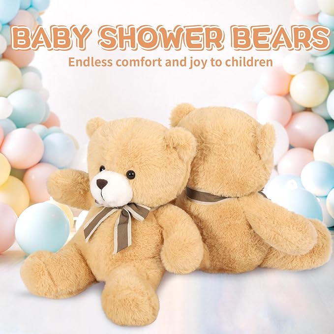 Tezituor Teddy Bears Stuffed Animal 7 Packs in Bulk, Small Teddy Bear Bulk 12" for Baby Shower Decorations, Stuffed Bear Plush Toy for Wedding Birthday Christmas Party Decorations