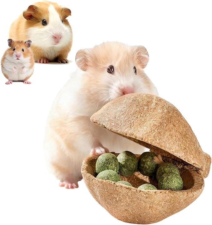 mini&moe Hamster Chew Toys for Teeth – Guinea Pig Chews Natural Edible Hamster Enrichment Toys Improve Dental Health Chinchilla Treats for Gerbils, Rat, Rabbit, Bunny