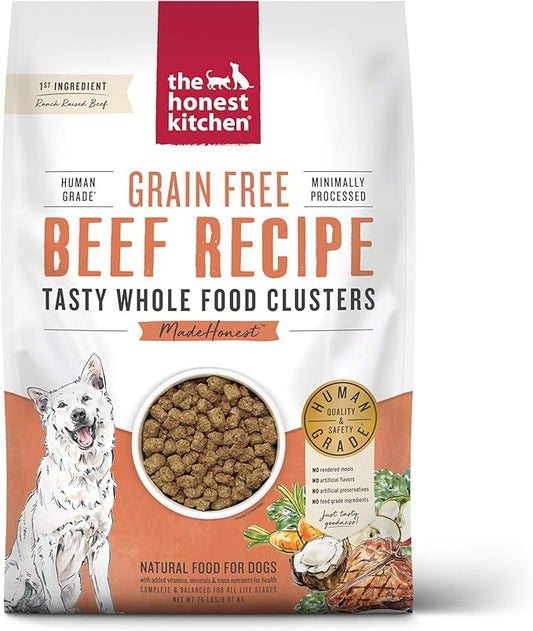 The Honest Kitchen Human Grade Whole Food Clusters Dry Dog Food - Grain Free Beef, 20 lb Bag