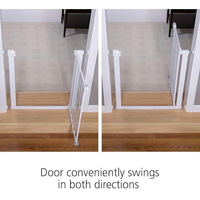 Safety 1st Easy Install Walk Thru Baby Gate for Doorway With Door, Dog Gates, Fits 29"-38", Easy Install 28" Tall, White