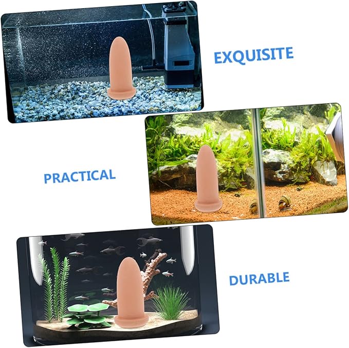 Pottery Clay Fish Breeding Cone for Angelfish and Shrimp Aquarium Spawning Pot Medium Light Brown Decorative Hatchery Incubator for Colorful Fish