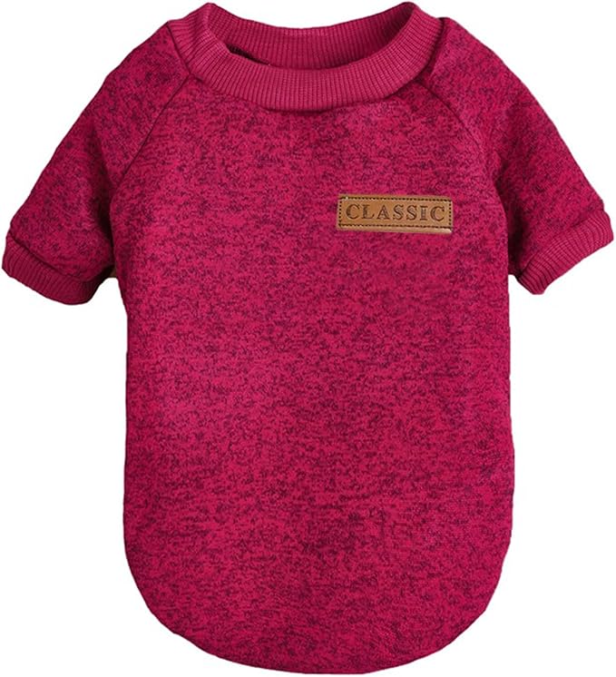 Jecikelon Dog Clothes Dogs Sweater Soft Puppies Clothing Winter Puppy Sweaters Warm Outfit for Dogs Small XXS XS Cat Apparel (Wine red, S)