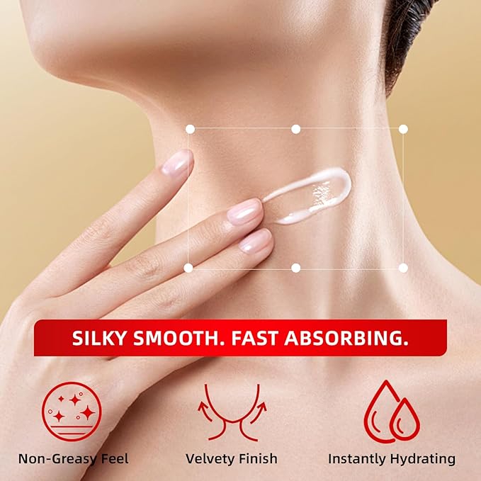 Retinol Neck Firming Cream – Neck Cream for Firming and Tightening, Skin Tightening Cream for Face, Tighten and Lift Neck Cream with Collagen & Hyaluronic Acid, Anti-Aging Moisturizer 1.76 oz