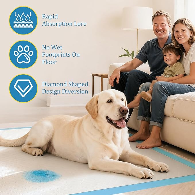 Extra Large Dog Pee Pads, 31"x36" Jumbo Puppy Potty Training Pads | 60 Count Super Absorbent & Leak-Proof Pads for Large Breed Dogs, Great for Crate Lining & Floor Protection