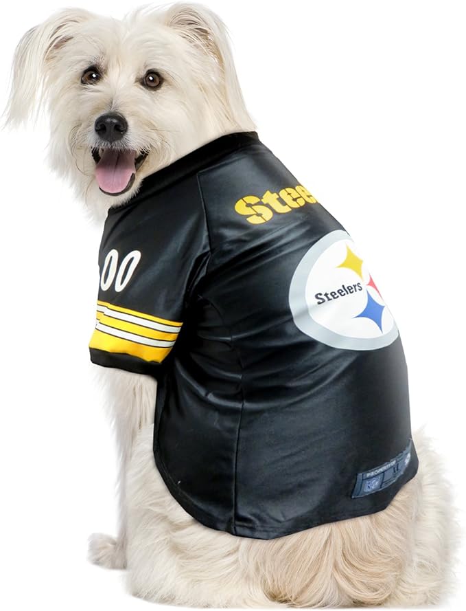 Littlearth NFL Pittsburgh Steelers Premium Pet Jersey, Team Color, Medium